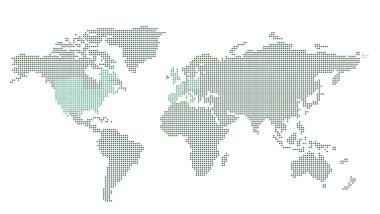 A map of the world with highlighted regions showing where Taskrabbit is active.